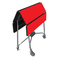 Lakeside 416RD Mobile Square Top Fold-Up Room Service Table with Red Finish - 22 1/4 inch x 36 inch x 30 inch