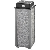 Rubbermaid FGR40WU2000 Aspen Gray with Dove Gray Stone Panels Square Steel Cigarette Receptacle with Weather Shield