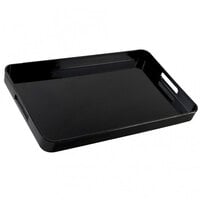 10 Strawberry Street BLK-REC Black 19 1/4 inch x 12 inch Rectangular Lacquer Serving Tray - 8/Case