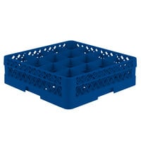 Vollrath TR8D Traex® Full-Size Royal Blue 16-Compartment 4 13/16 inch Glass Rack