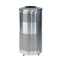 Rubbermaid FGS3SSTSSPL Classics Round Stainless Steel Drop Top Waste Receptacle with Stainless Steel Lid, Levelers, and Rigid Plastic Liner 25 Gallon