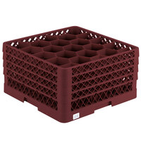 Vollrath TR11GGGG Traex® Rack Max Full-Size Burgundy 20-Compartment 9 7/16 inch Glass Rack