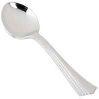 Silver Visions 5 3/4 inch Heavy Weight Silver Plastic Soup Spoon - 600/Case