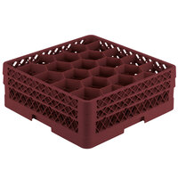 Vollrath TR11GA Traex® Rack Max Full-Size Burgundy 20-Compartment 6 3/8 inch Glass Rack with Open Rack Extender On Top