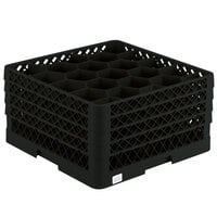 Vollrath TR11GGGG Traex® Rack Max Full-Size Black 20-Compartment 9 7/16 inch Glass Rack