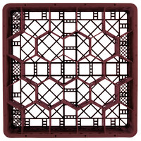 Vollrath TR11GGG Traex® Rack Max Full-Size Burgundy 20-Compartment 7 7/8 inch Glass Rack