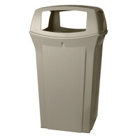 Rubbermaid FG917600BEIG Ranger Beige Square Container with 4 Openings 65 Gallon