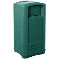 Rubbermaid FG9P9000GRN Plaza Dark Green Square Junior Container with Side Opening Door 35 Gallon