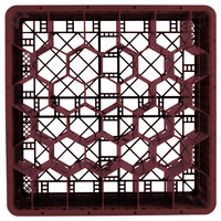 Vollrath TR12HHHHA Traex® Rack Max Full-Size Burgundy 30-Compartment 11 7/8 inch Glass Rack with Open Rack Extender On Top
