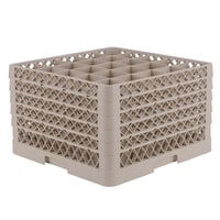 Vollrath TR6BBBBA Traex® Full-Size Beige 25-Compartment 11 inch Glass Rack with Open Rack Extender On Top