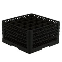 Vollrath TR6BBBB Traex® Full-Size Black 25-Compartment 9 7/16 inch Glass Rack