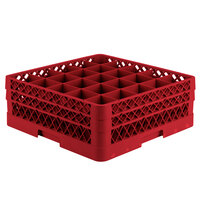 Vollrath TR6BB Traex® Full-Size Red 25-Compartment 6 3/8 inch Glass Rack