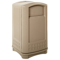 Rubbermaid FG396400BEIG Plaza Beige Square Container with Side Opening 50 Gallon