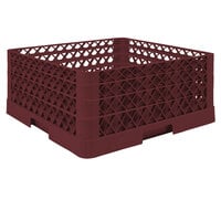 Vollrath TR6BBA Traex® Full-Size Burgundy 25-Compartment 7 7/8 inch Glass Rack with Open Rack Extender On Top