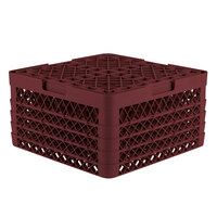 Vollrath TR6BBBB Traex® Full-Size Burgundy 25-Compartment 9 7/16 inch Glass Rack