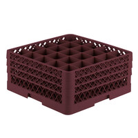 Vollrath TR6BBB Traex® Full-Size Burgundy 25-Compartment 7 7/8 inch Glass Rack