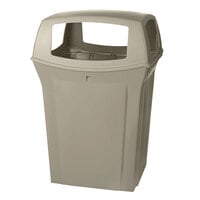 Rubbermaid FG917388BEIG Ranger Beige Square Container with 4 Openings 45 Gallon