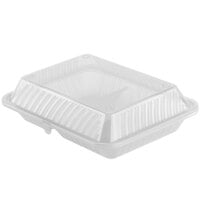 GET EC-15 10" x 8" x 3" Clear Customizable 2-Compartment Reusable Eco-Takeouts Container - 12/Case