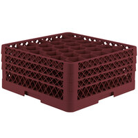 Vollrath TR12HHH Traex® Rack Max Full-Size Burgundy 30-Compartment 7 7/8 inch Glass Rack