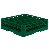 Vollrath TR12A Traex® Rack Max Full-Size Green 30-Compartment 4 13/16 inch Glass Rack with Open Rack Extender On Top