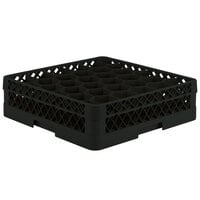 Vollrath TR12A Traex® Rack Max Full-Size Black 30-Compartment 4 13/16 inch Glass Rack with Open Rack Extender On Top