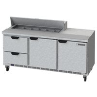 Beverage-Air SPED72HC-12-2 72" 2 Door 2 Drawer Refrigerated Sandwich Prep Table