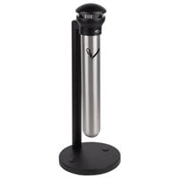 Rubbermaid FG9W3100SSBLA Infinity Stainless Steel with Black Top Base-Mount Cigarette Receptacle