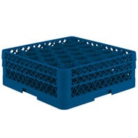 Vollrath TR12HA Traex® Rack Max Full-Size Royal Blue 30-Compartment 6 3/8 inch Glass Rack with Open Rack Extender On Top