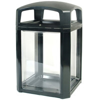 Rubbermaid FG397589BLA Landmark Series Black Square Security Container with Lock and Clear Panels 50 Gallon