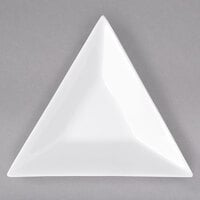 10 Strawberry Street WTR-5TRITB Whittier 5 1/2 inch White Triangle Porcelain Tid Bit Tray - 36/Case