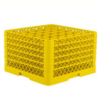 Vollrath TR7CCCCA Traex® Full-Size Yellow 36-Compartment 11" Glass Rack with Open Rack Extender On Top