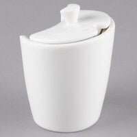 10 Strawberry Street WTR-3SUGRBWL Whittier 8 oz. White Porcelain Sugar Bowl with Lid - 48/Case