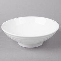 10 Strawberry Street WTR-RIDGPHOBWL Whittier 1.125 Qt. White Porcelain Ribbed Footed Pho Bowl - 8/Case