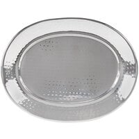 American Metalcraft HMOST1520 20 inch Oval Hammered Stainless Steel Tray