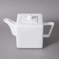 10 Strawberry Street WTR-14 Whittier 20 oz. Square White Porcelain Teapot - 18/Case