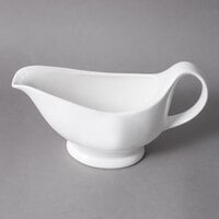 10 Strawberry Street WTR-25 Whittier 16 oz. White Porcelain Gravy Boat - 24/Case