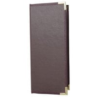 Menu Solutions RS140BA Royal Select Series 4 1/4 inch x 11 inch Customizable Leather-Like 4 View Booklet Menu Cover