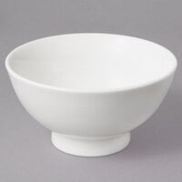 10 Strawberry Street WTR-5FTDBWL Whittier 9 oz. White Porcelain Footed Rice Bowl - 48/Case
