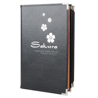Menu Solutions RS170D Royal Select Series 8 1/2" x 14" Customizable Leather-Like 10 View Booklet Menu Cover