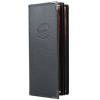 Menu Solutions RS180B Royal Select Series 5 1/2" x 11" Customizable Leather-Like 12 View Booklet Menu Cover