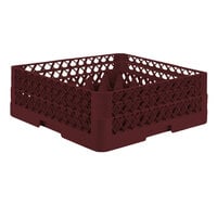 Vollrath TR7CA Traex® Full-Size Burgundy 36-Compartment 6 3/8 inch Glass Rack with Open Rack Extender On Top