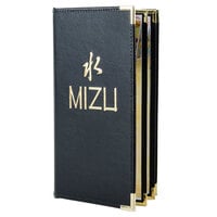Menu Solutions RS160A Royal Select Series 5 1/2" x 8 1/2" Customizable Leather-Like 8 View Booklet Menu Cover