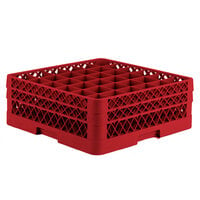 Vollrath TR7CC Traex® Full-Size Red 36-Compartment 6 3/8 inch Glass Rack