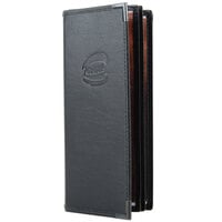 Menu Solutions RS180BA Royal Select Series 4 1/4" x 11" Customizable Leather-Like 12 View Booklet Menu Cover