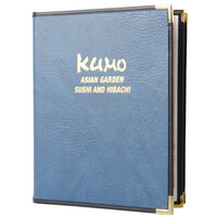 Menu Solutions RS170C Royal Select Series 8 1/2" x 11" Customizable Leather-Like 10 View Booklet Menu Cover