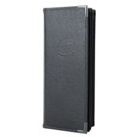 Menu Solutions RS170BA Royal Select Series 4 1/4" x 11" Customizable Leather-Like 10 View Booklet Menu Cover