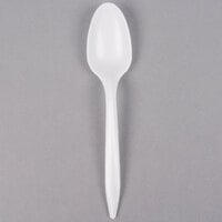 Dart S6BW 5 7/8" Medium Weight White Plastic Teaspoon - 1000/Case