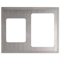 Vollrath 8250816 Miramar Stainless Steel Double Size Adapter Plate with Satin Finish Edge for Large Food Pan and Small Food Pan