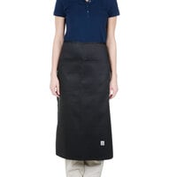 Chef Revival Black Poly-Cotton Customizable Bistro Apron with 2 Pockets - 34 inchL x 28 inchW