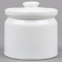 American Metalcraft SUGPOT3 7 oz. Porcelain Sugar Bowl with Lid - 4/Pack